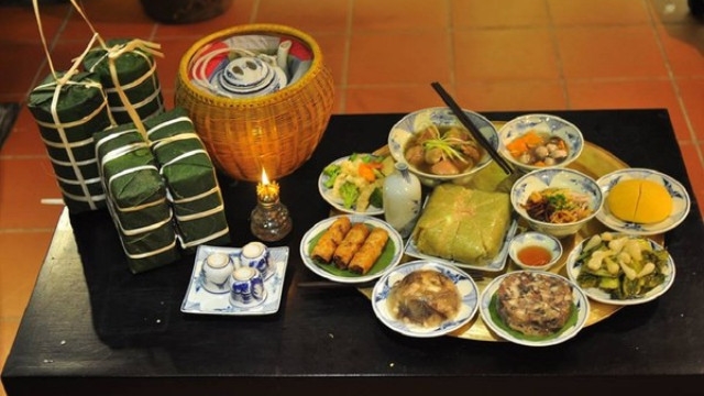 Cảnh giao thừa ở gia đình em