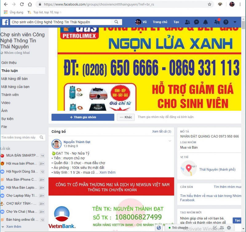 Group chợ sinh viên Công nghệ thông tin Thái Nguyên